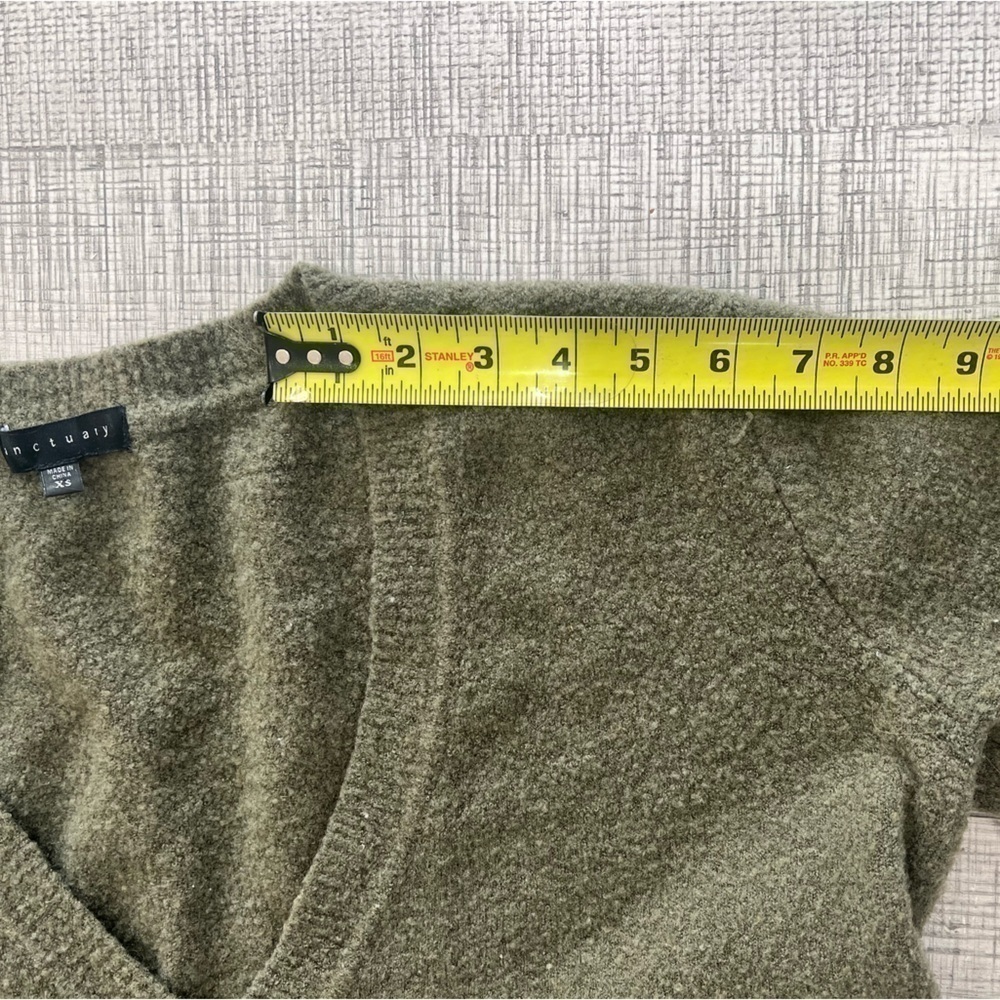 Sanctuary Green Wool V neck long Sleeve Sweater Size XS - Picture 7 of 10